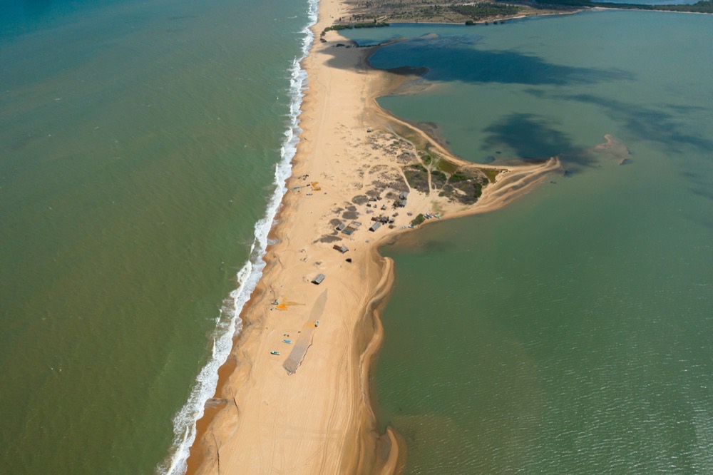 Aerial view of the Kalpitiya sand spit
