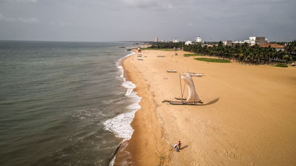 Outrigger canoe on Negombo beach