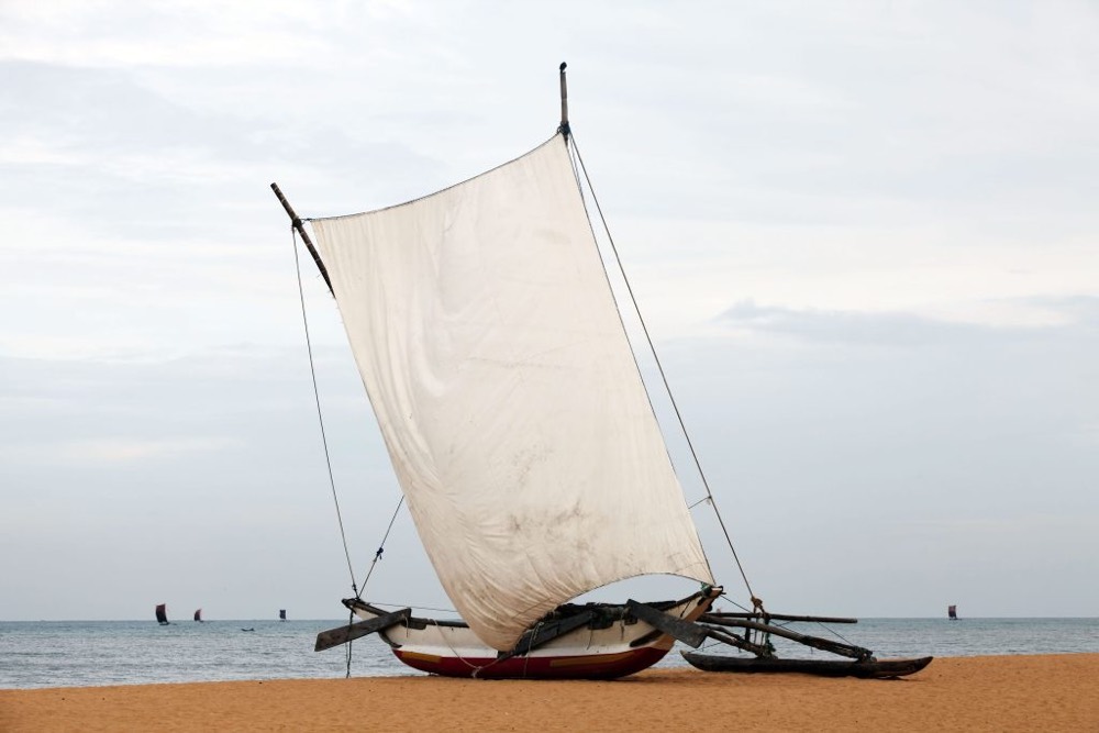 Negombo beach and lagoon